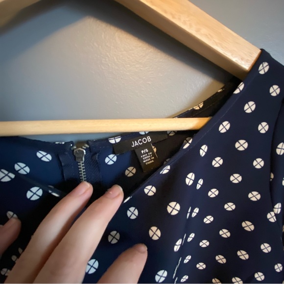 Pinwheel Blue dress with puff sleeve shoulder - Picture 3 of 4